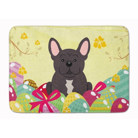 Carolines Treasures Easter Eggs French Bulldog Brindle Machine Washable Memory Foam Mat BB6009RUG